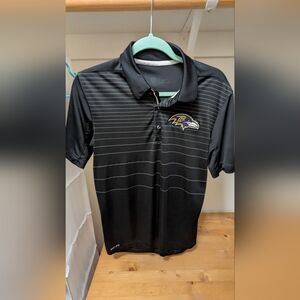 Nike Dri-fit Black Striped Polo Shirt with Ravens Logo